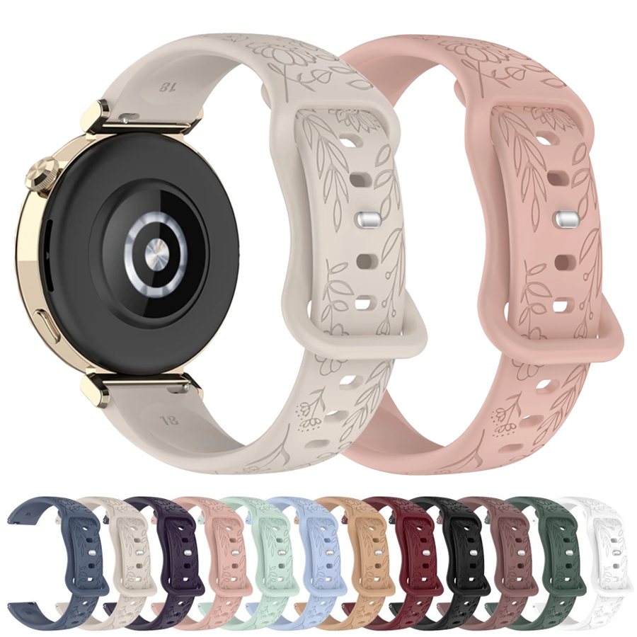 Silicone Watch Band 22Mm - Pasek silikonowy 20 22mm z kwiatami