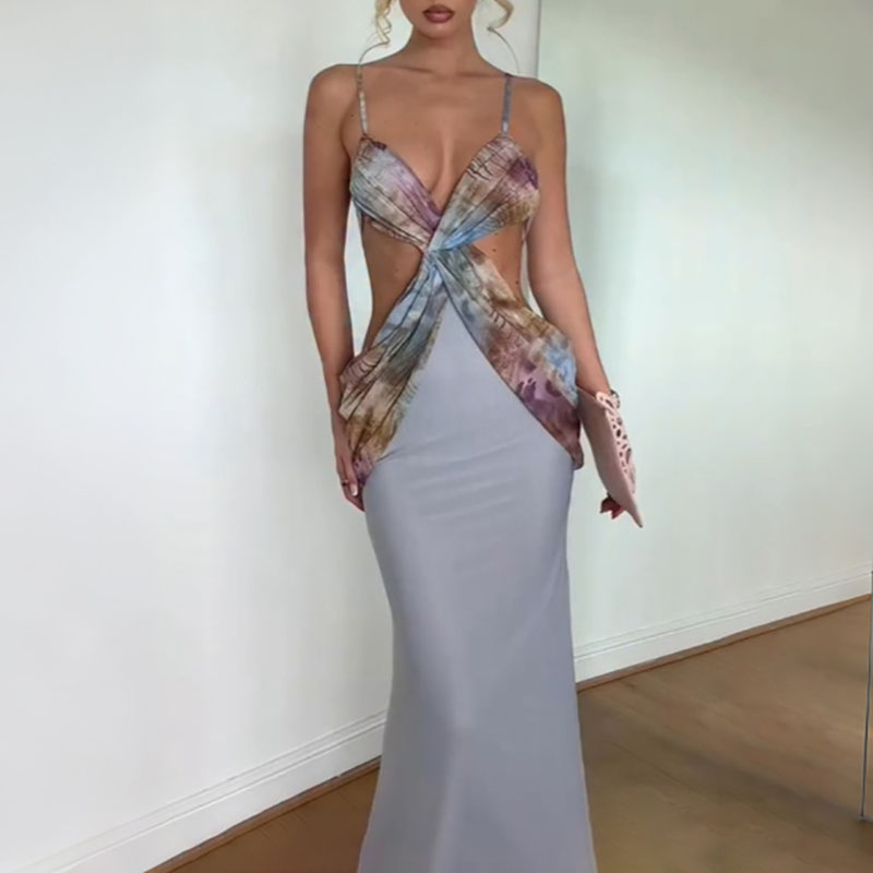 Mesh Strap Metal - Modna metalowa ozdoba, sukienka imprezowa bez