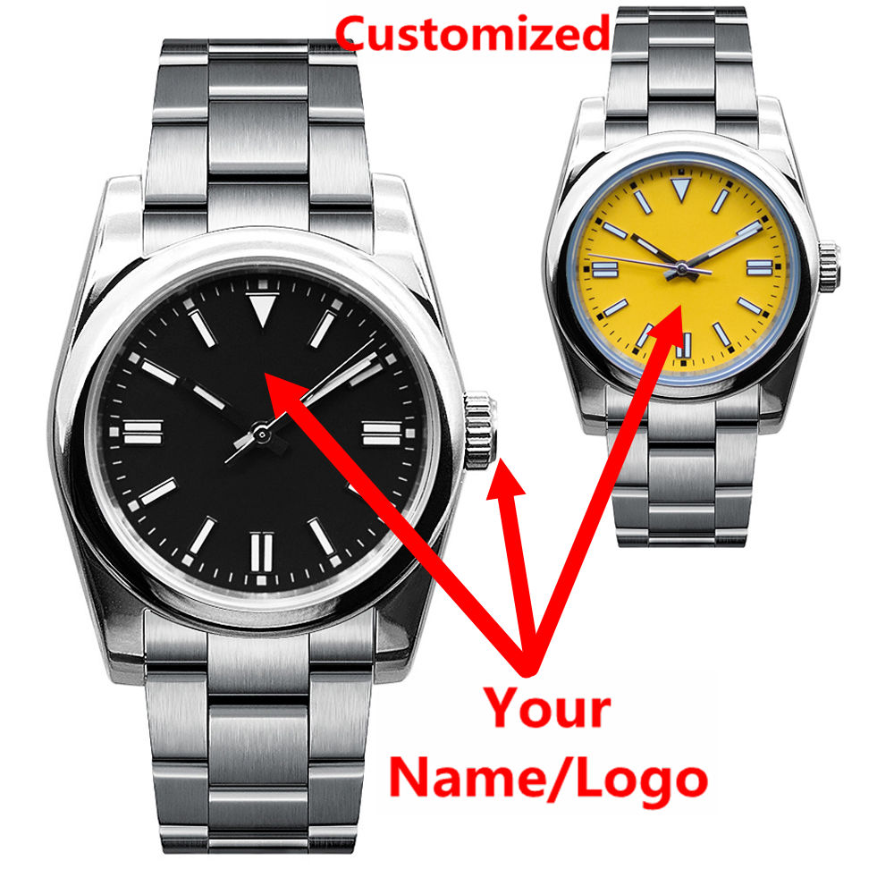 Stainless Bracelet Diver - Zegarek męski z własnym logo, szafirowe