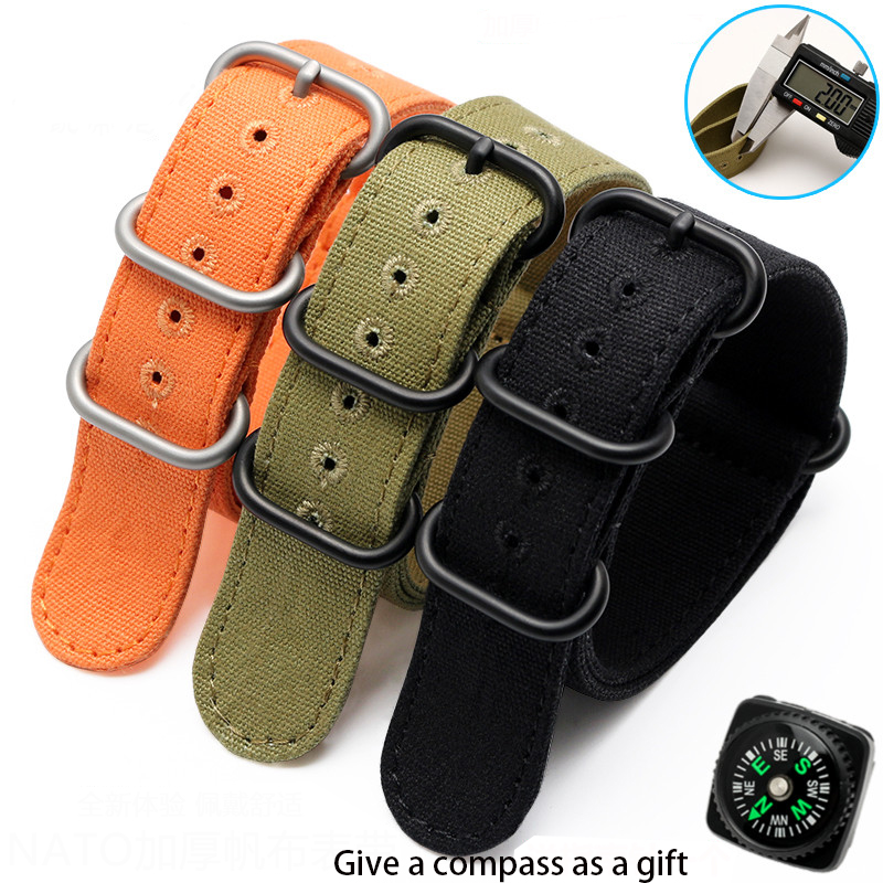Pogrubione płótno Pasek do zeg – Canvas Strap Watch recenzja i cena