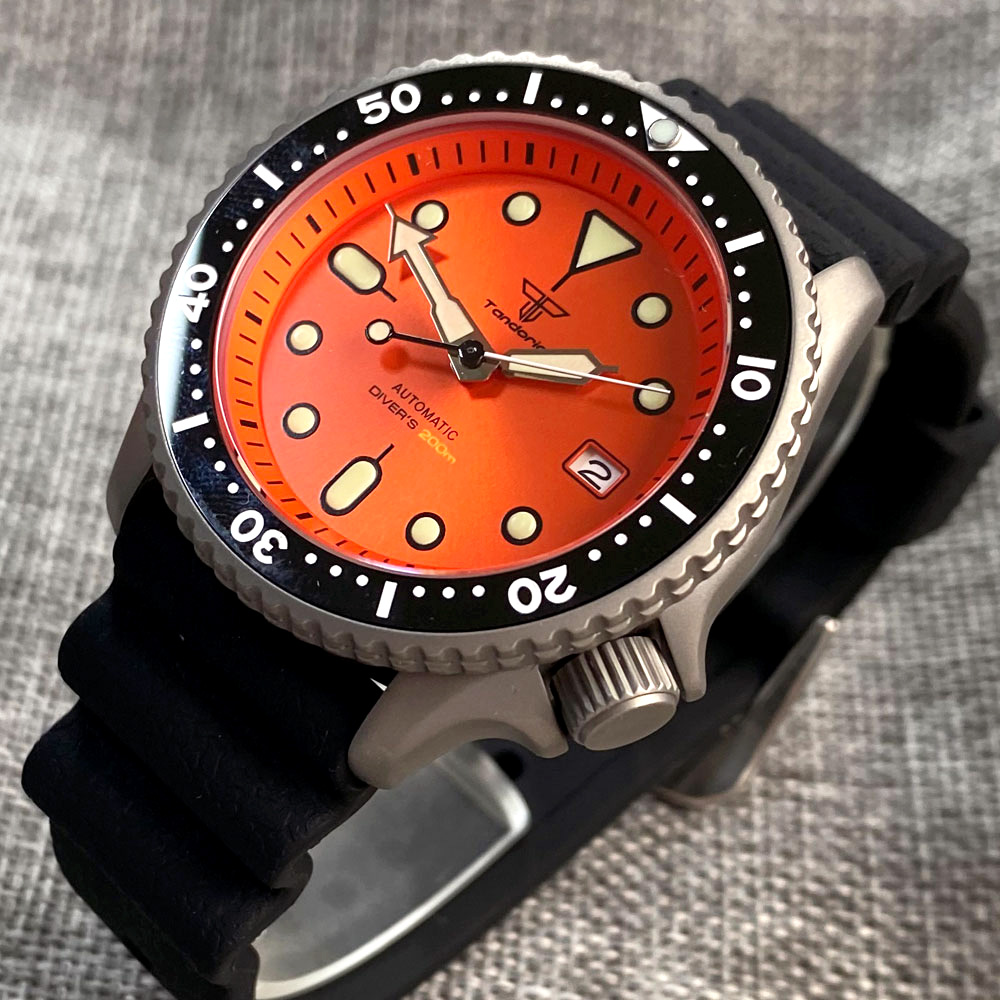 Zegarek męski Tandorio 41mm Ty – Rubber Strap Diver recenzja i cena