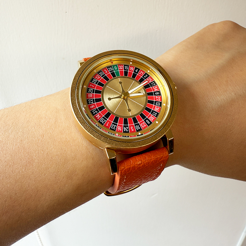 Zegarek męski z obrotową rulet – Leather Watch Band Men recenzja i cena