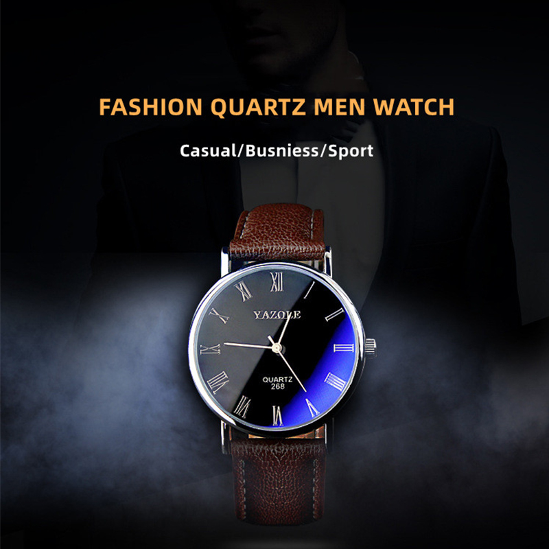 Zegarki kwarcowe YAZOLE dla mę – Leather Watch Band Men recenzja i cena