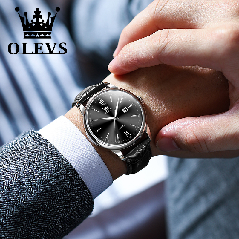 OLEVS Kwarcowy męski zegarek M – Leather Watch Band Men recenzja i cena
